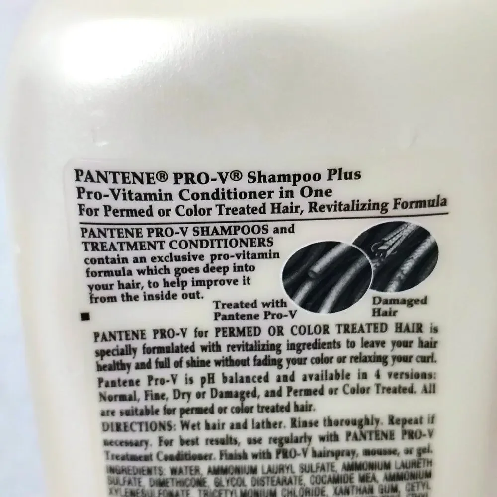Pantene Pro-V Shampoo Plus ProVitamin Conditioner in one 25.4 oz Perm Color Hair